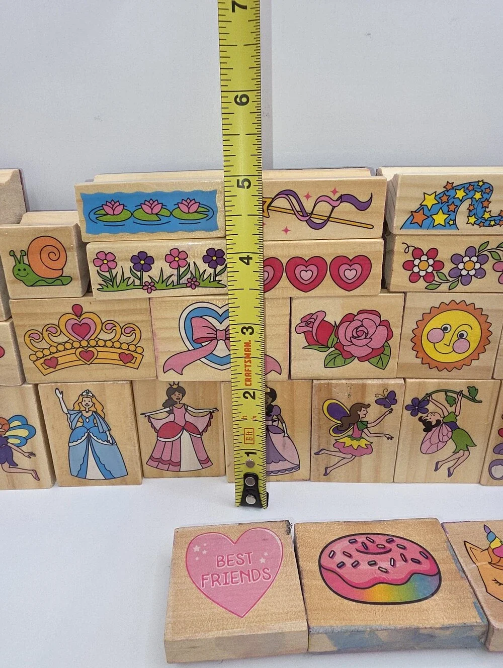 Rubber Stamp Lot Hearts Flowers Princess Animals Melissa and Doug